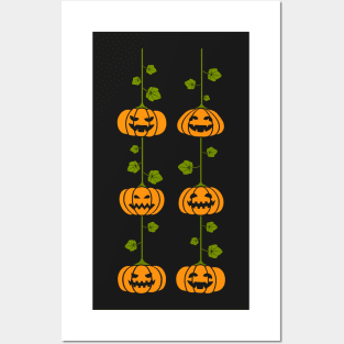 Hanging Halloween pumpkins Posters and Art